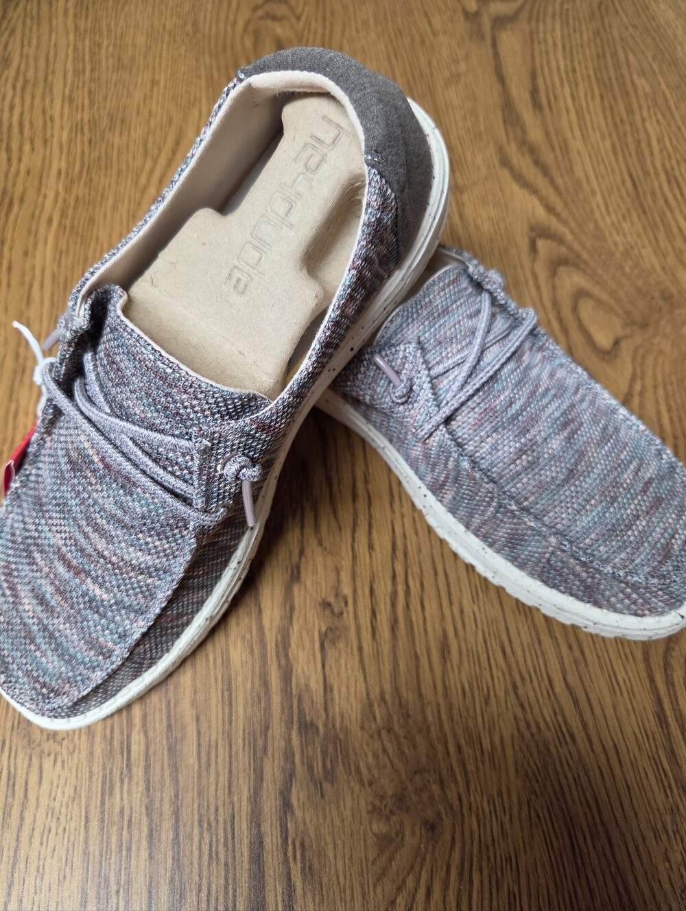NWT Hey Dude Wendy SOX Slip-On Shoes in Heathered Gray & Rose Size 9 - Picture 7 of 10